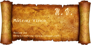 Mátray Vince névjegykártya